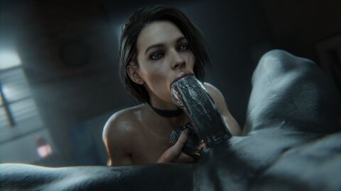 1boy 1girls 3d absurdly_large_cock balls balls_fondling big_penis blowjob blue_eyes brown_hair cum cum_in_mouth cum_inside duo fellatio female female_focus fondling_balls jill_valentine jill_valentine_(sasha_zotova) light-skinned_female light_skin male male/female medium_hair monster mr_x oral oral_penetration oral_sex partial_male penetration penis penis_in_mouth resident_evil resident_evil_2 resident_evil_3 resident_evil_3_remake stephanie23 tyrant vacuum_fellatio vacuum_suck
