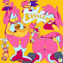 absurd_res accessory all_fours amy_rose anthro ass bed belly big_ass big_belly big_butt black_eyelashes black_eyes blue_body blue_fur boots bracelet burger burp burping chubbik clenched_teeth closed_eyes clothed clothing countershading cream_the_rabbit dress eulipotyphlan eyelashes fat fat_fetish female flying food footwear fur furniture genitals gloves gold_(metal) gold_bracelet gold_jewelry group hair handwear head_tuft headband heart_symbol hedgehog hi_res hug innie_pussy jewelry lagomorph leporid long_ears looking_at_viewer looking_back looking_back_at_viewer male male/female mammal motion_lines multicolored_body multicolored_fur multiple_images open_mouth orange_body orange_clothing orange_dress orange_footwear orange_fur orange_shoes overweight overweight_female panties pink_body pink_ears pink_fur pink_hair pink_tail pink_tongue pussy rabbit rear_view red_boots red_clothing red_dress red_footwear red_headband sega sex shoes short_tail simple_background sonic_(series) sonic_the_hedgehog sonic_the_hedgehog_(series) tail tan_arms tan_body tan_countershading tan_ears tan_fur tan_inner_ear tan_skin teeth tongue trio tuft two-tone_body underwear upskirt white_body white_clothing white_countershading white_fur white_gloves white_handwear white_panties white_underwear yellow_background