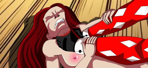 bondage breasts comic female hanging_breasts madness_zero straight superheroine villanelle