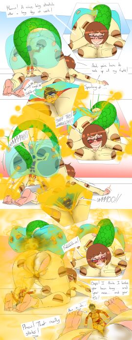 ass face_down_ass_up face_in_ass fart fart_cloud fart_fetish fart_in_mouth farting_in_mouth female giantess larger_female_smaller_male lazei lizard_tail male mouth_fart shrunken_male torn_bottomwear torn_clothes torn_pants