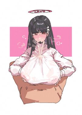 1boy 1girls bangs black_hair blue_archive blush blush_lines blushing bottomless bottomless_male breast_squeeze breast_squish breasts cum cum_in_clothes cum_on_clothes cum_on_face erection erection_under_clothing female hair hairclip hairclips halo heavy_breathing holding_breast implied_penis large_breasts leebongchun long_hair male millennium_science_school_student naked naked_male nipple_bulge nipples nipples_visible_through_clothing nude nude_male paizuri paizuri_under_clothes penis penis_between_breasts penis_bulge penis_under_another's_clothes penis_under_shirt red_eyes red_halo rio_(blue_archive) seminar_(blue_archive) sidelocks solo steam steamy steamy_breath sweater titfuck_under_clothes titjob titjob_under_clothes turtleneck turtleneck_sweater white_hair_ornament white_hairclip white_sweater