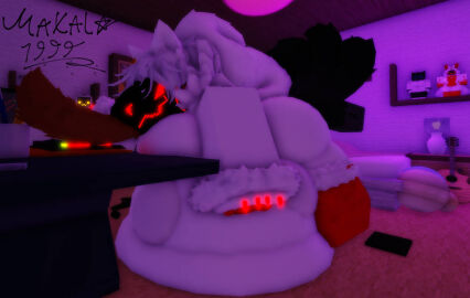 1girls 3d belly big_breasts breasts churn churning deviantart digesting digesting_prey digestion female female_pred furry_pred massive_belly maxala1999 multiple_prey naked naked_female protogen roblox vore vore_belly white_fur