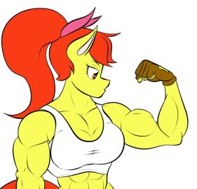 animated anthro flexing furry muscular_female my_little_pony tagme