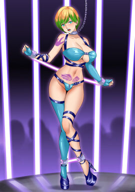 1girls abs almost_naked alternate_costume alternate_hair_color alternate_hair_length alternate_hairstyle arm_length_gloves arms_behind_back arms_out asymmetrical_armwear asymmetrical_clothes audience bad_end barely_clothed belly_button birdcage blonde_hair blue_eyes blue_high_heels blue_lipstick blue_ribbon bob_cut bondage boob_window bound breasts caged captured captured_heroine caucasian caucasian_female chained chained_collar club collar collar_and_leash cyan_lipstick damsel_in_distress dance dancer dancer_outfit dancing defeated defeated_heroine domination embarrassed female femsub fingerless_gloves forced_exposure forced_submission game_over gloves green_hair hadant hand_cuffs handcuffed handcuffs haryudanto helpless high_heels humiliation in_cage inner_sideboob kidnapped large_breasts laser latex_clothing leg_cuffs legcuffs legs_crossed light_blue_eyes light_blue_lipstick lipstick makeup medium_breasts metroid one_stocking open_mouth pinup punishment restrained ribbon ribbon_bondage ribbons samus_aran sex_slave shiny shiny_clothes shiny_skin short_hair skinny skinny_female slave slave_bikini slave_collar slave_girl solo solo_female solo_focus stockings submissive submissive_female surprised tattoo teardrop_breasts thin_female thin_waist tight_clothing two-tone_hair uncomfortable unhappy unhappy_female wing_tattoo worried yellow_hair zipper zipper_panties