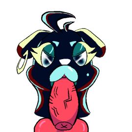 animated bimbo_lip duo ear_piercing eyebrows eyelashes eyeshadow female genitals head_tuft hunter_(rain_world) iloveslutyshortstax inv_(rain_world) irrumatio lips low_res makeup male male/female markings mole_(marking) oral penile penis piercing rain_world sex slugcat thick_lips tuft videocult