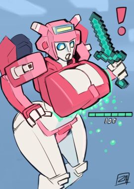 breast_expansion breast_growth breast_growth_(enlargement) breasts diamond_sword elita-1 elita-one expansion female minecraft robot_girl solo tagme tobuscus transformers zestysauce
