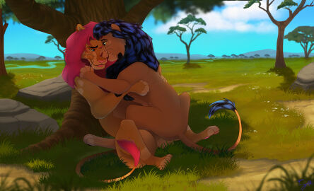 anal anal_sex aode_(asonix) balls detailed_background digital_drawing_(artwork) digital_media_(artwork) duo feet felid feline feral feral_on_feral feral_penetrated fur genitals grass hair kumu_(kumu) lion looking_at_another male male/male male_penetrated male_penetrating male_penetrating_male mammal outside outside_sex pantherine paws penetration penile penile_penetration penis plant riding romantic romantic_couple romantic_sex sex shembreopheline smile tail tail_tuft tongue tongue_out tree tuft under_tree whiskers