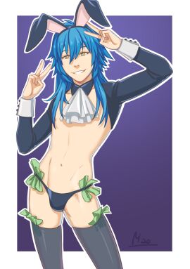 1boy aoba_seragaki bolero bunnysuit dramatical_murder femboy latex male mao_di money money_in_thighhigh money_in_thong money_in_underwear money_under_clothes reverse_bunnysuit seragaki_aoba solo tagme thighhighs thong tight_clothing