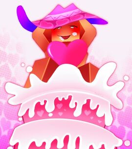 1girls artist_name blocky_body cake die_of_death_(roblox) female funkfun loveshot_(die_of_death) roblox roblox_game robloxian self_upload semi_naked semi_nude suggestive suggestive_pose tagme