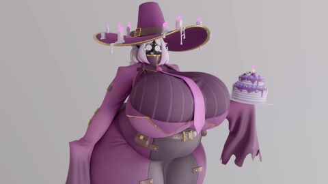 1girls 3d 3d_model animated ass belly big_ass big_breasts big_thighs blush breasts breasts_bigger_than_head bubble_butt cake chubby chubby_female clothed clothed_female curvy curvy_female dark-skinned_female dark_skin earrings female female_only gigantic_ass gigantic_breasts glasses hi_res hips huge_ass huge_breasts huge_thighs long_ears long_hair necktie no_sound open_mouth pose purple_clothing round_glasses sewerseraph shadow shiny_skin shorter_than_30_seconds solo solo_female tagme teeth_showing thick_thighs thighs turntable_(animation) usukeninja video voluptuous voluptuous_female waxine white_hair wide_hips witch witch_hat