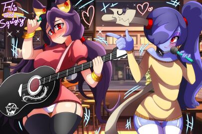 ass big_ass big_breasts big_butt big_thighs big_titties breasts clothing curvaceous curvaceous_female curvaceous_figure curvy curvy_figure curvy_hips drmsenketsu female female_focus female_only filia_(skullgirls) leviathan_(skullgirls) long_hair looking_at_viewer purple_body purple_hair samson_(skullgirls) skullgirls squigly underwear