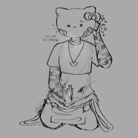 acy aesthetic_core_yandere choki_(acy) cum cute_core furry fxfang jerking_off oc self_harm_scars