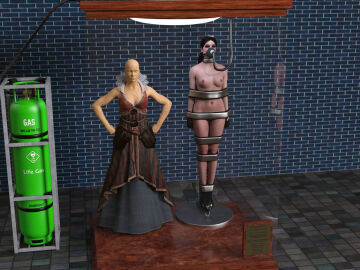 3d bound bound_arms bound_legs cirilover1 completely_nude female mannequin nude nude_female philippa_eilhart the_witcher_(series) trophy_case