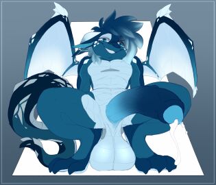2024 3_toes absurd_res anthro backsash balls big_balls big_penis blue_body blue_eyes blue_penis digital_media_(artwork) dragon ear_piercing erection feet femboy foreskin gay gay_anal gay_male gay_sex genitals hair hi_res homosexual homosexual_male homosexual_sex horn humanoid_genitalia humanoid_penis looking_at_viewer male male/male male_penetrated mythological_creature mythological_scalie mythology nude penis piercing presenting presenting_penis reptile ring_piercing scalie simple_background smile solo solo_male spread_legs spreading squatting_position tail teeth toes uncircumcised wings yaoi