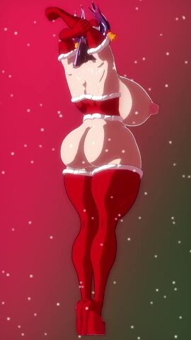 1girls 3d animated cassia_(joer) christmas clothing curvy demon female female_focus female_only full_body functionally_nude gradient_background gyrating humanoid joer loop no_sound original original_character simple_background solo solo_female succubus tagme turntable_(animation) video voluptuous