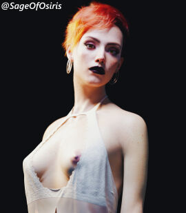 1girls 3d aurore_cassel breasts cyberpunk_2077 female female_focus female_only light-skinned_female light_skin looking_at_viewer nip_slip sageofosiris short_hair small_breasts solo solo_female solo_focus tagme