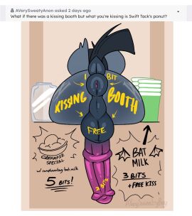 animal_genitalia animal_penis anus averysweatyboy backsack balls ballsack bat blue_body body_writing equid equine equine_anus equine_genitalia equine_penis feral genitals male male_focus male_only mammal penis presenting presenting_anus presenting_balls presenting_penis puffy_anus solo solo_male swift_tack_(averysweatyboy) text