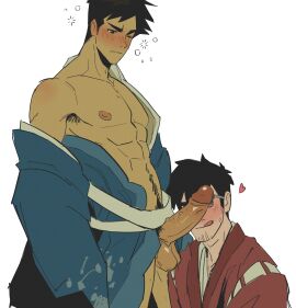 abs balls bara biceps big_balls big_penis erection gay male male/male male_nipples male_only masculine_male muscular muscular_male nipples pecs penis toumaart yaoi