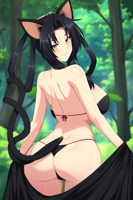 ass bra cat_ears cat_tail catgirl character_request copyright_request lindaroze panties tagme