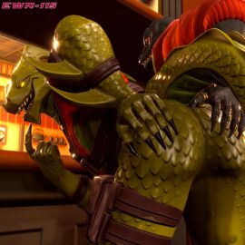 2boys 3d 3d_model dragon fortnite fortnite:_battle_royale furry_only gay grabbing grabbing_ass grabbing_own_ass hybrid_(fortnite) inviting looking_at_viewer looking_back looking_back_at_viewer male ninja reptile reptile_humanoid reptile_tail scalie sharp_teeth tail teasing thunder_(fortnite) yaoi