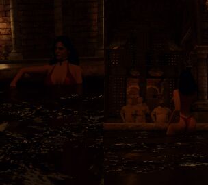 1girls 3boys 3d areola areolae ass athletic athletic_female athletic_male balls bare_arms bath bathing big_balls big_breasts big_penis black_eyelashes black_hair bodybuilder breasts breasts_focus casual casual_exposure cd_projekt_red child_bearing_hips choker curvaceous curvaceous_body curvaceous_figure curvy curvy_body curvy_female curvy_figure earring earrings eyelashes fat fat_ass fat_male female female_focus femele fingernails fit fit_female genitals indoors light-skinned_female light-skinned_male light_skin lips male mature mature_female nail_polish navel nipples painted_nails parted_lips penis phillip_strenger purple_eyes red_swimsuit swimsuit the_witcher the_witcher_(series) the_witcher_3:_wild_hunt thick_thighs thighs toned toned_stomach ugly_bastard unknown_artist voluptuous_female wet white_body white_skin wide_hips yennefer