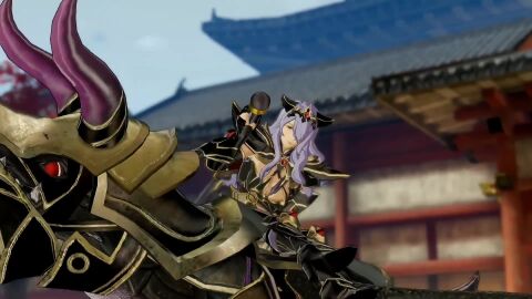 16:9 16:9_aspect_ratio alternate_version armor armored_boots armored_gloves big_breasts black_armor breasts camilla_(fire_emblem) cleavage day daytime english_audio english_dialogue english_language familiar fhd fire_emblem fire_emblem_fates fire_emblem_warriors game gold_trim hd hd_(traditional) headwear hi_res high_frame_rate high_framerate high_resolution highres hourglass_figure huge_breasts large_breasts mp4 outdoors outside panties purple_eyes purple_hair seductive seductive_voice shoulder_armor sound speaking_to_viewer tagme talking_to_viewer video video_game wings