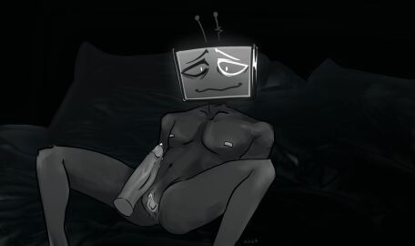 1boy 1cuntboy animated anonymous_character cum_on_body cumshot cuntboy disembodied_penis duo ejaculation gif hazbin_hotel intersex kahvidemoni male object_head penis pleasured pussy rule_63 solo_focus tv_head vox_(hazbin_hotel)