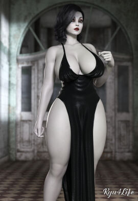 1girls 3d alcina_dimitrescu ass big_ass big_breasts big_thighs black_hair breasts bust busty capcom chest cleavage curvaceous curvy curvy_figure female giantess hips hourglass_figure huge_ass huge_breasts humanoid large_ass large_breasts large_female legs light-skinned_female light_skin looking_at_viewer mature mature_female milf mini_giantess mother pale-skinned_female pale_skin resident_evil resident_evil_8:_village ryu4life solo tall_female thick thick_hips thick_legs thick_thighs thighs vampire voluptuous voluptuous_female waist white-skinned_female white_body white_skin wide_hips wide_thighs