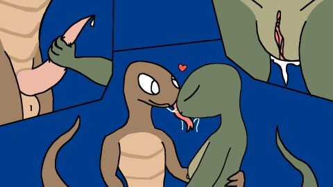 animal_humanoid aroused bodily_fluids breasts close-up duo face_lick female forked_tongue genital_fluids genitals handjob heart_symbol hi_res humanoid kissing licking male male/female penile penis pussy reptile saliva saliva_on_tongue saliva_string scalie scalie_humanoid sex tongue tongue_out vaginal_fluids yimyam