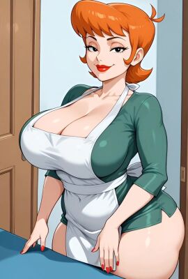 ai_generated apron big_ass big_breasts big_butt cameltoe cartoon cartoon_character cartoon_milf cartoon_mom cleavage dexter's_laboratory dexter's_mom dress_up mature_female mature_woman milf mommy mother panties puffy_pussy robotkesh seductive seductive_look seductive_smile see-through_panties showing_panties solo solo_female tagme teasing thick_thighs thong transparent_panties upskirt video wide_hips