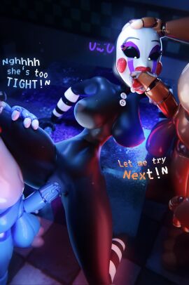 2024 3d anthro balls black_body blender_(artwork) bodily_fluids breasts button_(fastener) cum cum_in_mouth cum_in_pussy cum_inside cum_on_tongue dialogue digital_media_(artwork) english_text eyeshadow fellatio female female_penetrated five_nights_at_freddy's five_nights_at_freddy's_2 genital_fluids genitals grey_nipples group hi_res humanoid humanoid_genitalia humanoid_penis lagomorph leporid lips machine makeup male male/female male_penetrating male_penetrating_female mammal marionette_(fnaf) nipples nude nude_female nude_male oral penetration penile penis puppet_(fnaf) purple_eyeshadow pussy rabbit red_lips robot robot_anthro robot_humanoid scottgames sex solo_focus striped_body stripes text thick_thighs tongue toy_bonnie_(fnaf) toy_freddy_(fnaf) trio uwu vaginal_penetration vincead watermark white_face