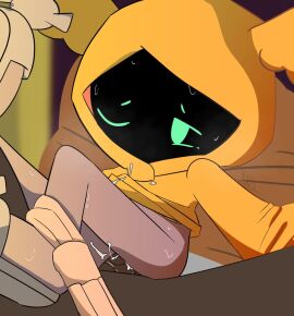 2boys anal anal_sex anon ass blurred_background blurry_background brown_skin cum cum_in_ass cum_inside cumming cumming_from_anal_sex cumming_in_ass cumming_while_penetrating dark-skinned_male dark_skin gay gay_sex green_eyes hidden_face hoodie hoodie_lift hoodie_only hoodie_up human humanoid long_sleeves male male/male male_only male_penetrated male_penetrating miruma_(rfujiyama2) naughtyfey non-human obscured_eyes oc on_pillow pants_around_one_leg pants_down partially_clothed precum sandals sweat sweatdrop sweating toony underwear_around_one_leg yellow_hoodie