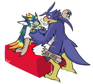 2024 alpha_channel anthro arm_support avian beak bird blue_body blue_feathers blush blushing_profusely bodily_fluids breast_grab breasts cum cum_in_pussy cum_inside cum_on_ground duo feathered_crest feathers feet female flexible from_front_position genital_fluids genitals hand_on_breast hand_on_shoulder head_crest hi_res holding_breast leg_over_shoulder looking_at_another looking_pleasured lying male male/female markings multicolored_body multicolored_feathers nayeli neck_markings nipples non-mammal_breasts on_back on_cushion orange_body orange_feathers orange_nipples penetration penile penile_penetration penis propped_up pussy scutes sex signature simple_background smile standing sweat tail tail_feathers talons toes transparent_background trout_(artist) vaginal_penetration white_body white_feathers winged_arms wings yellow_beak zael_(aqreader)