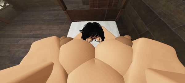 1girls 3d big_breasts breasts cabin female glasses headless ivory_678 missionary_position nipples nude pov roblox robloxian self_upload tagme tan_skin