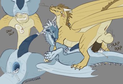 anal anal_sex animal_genitalia anus ass balls balls_deep bodily_fluids cum cum_drip cum_in_ass cum_inside cumshot dragon dripping duo ejaculation european_mythology feral feral_on_feral from_front_position gaping gaping_anus genital_fluids genitals hi_res icewing_(wof) knot looking_pleasured lying male male/male missionary_position mythological_creature mythological_scalie mythology on_back penetration penile_spines penis qibli_(wof) sandwing_(wof) scalie sex sheath sspeckledeggs tapering_penis western_dragon wings_of_fire winter_(wof)