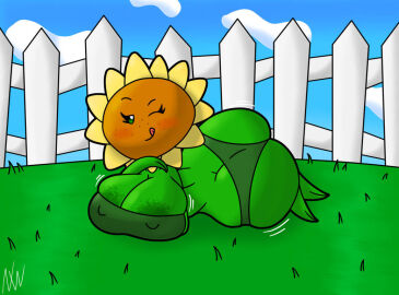 areolae areolae_slip belly big_ass big_breasts breasts female flower flower_girl nightwanderer25 panties plant plant_girl plant_humanoid plantie plants_vs_zombies popcap_games post-vore pvz sunflower sunflower_(pvz)