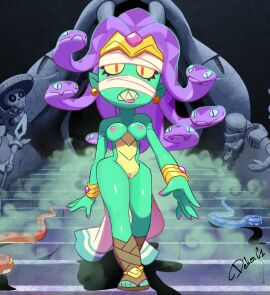 1girls brawl brawl_stars completely_nude delionc1_(artist) edit emz_(brawl_stars) european_mythology female greek_mythology green_skin looking_at_viewer medusa_emz_(brawl_stars) monster monster_girl mythology nightmare_waifu nude nude_female public_domain solo solo_female what
