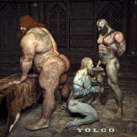 3boys 3d age_difference ass bald bald_male baldur_(god_of_war) bara beard big_ass big_butt blowjob brother brothers completely_naked completely_nude facial_hair fat_ass fat_butt fat_male gay ginger ginger_hair god_of_war group_sex hairy hairy_ass hairy_chest hairy_legs hairy_male huge_ass huge_butt incest kratos large_ass large_butt long_hair male male/male male_only massive_ass massive_butt multiple_boys multiple_males muscles muscular muscular_arms muscular_ass muscular_male naked naked_male nude nude_male obese obese_male old_male older_male older_male_and_younger_male oral oral_sex penis red_hair size_difference sucking_penis thick_ass thick_butt thick_thighs thor_(god_of_war) threesome yaoi yolco