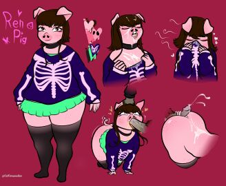 anthro ass bodily_fluids bondage bottomwear brown_hair catcomunist666 clothed clothing collar_tag cum cum_in_mouth cum_inside cumshot cumshot_in_ass cumshot_in_mouth cumshot_on_chest cumshot_on_face disgust domestic_pig dress drinking drinking_cum drinking_urine ejaculation eye_roll female footwear forced_oral freckles genital_fluids green_clothing green_dress hair hi_res hot_dogging human humanoid kneeling mammal markings oral peeing peeing_in_mouth petplay pig pig_nose pigeon_toed pink_butt roleplay sex shy skeleton_(marking) skirt sniffing socks submissive suid suine sus_(pig) tail tail_motion tailwag tears tears_of_pleasure twintails urine urine_in_mouth urine_on_chest urine_on_face urine_stream watersports