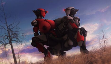 3d animal_genitalia animal_penis areola assaultron assaultron_(fallout) balls big_balls big_breasts big_penis breasts duo equine_genitalia equine_penis fallout female futa/female futanari genitals hi_res huge_balls huge_breasts huge_cock humanoid hyper hyper_breasts intersex intersex/female lamoz571 machine microsoft nipples outside penis plant pussy robot tree