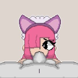 1boy 1girls animated balls big_penis blowjob brawl_stars cat_ears colette_(brawl_stars) female maid male oral penis penis_in_mouth pink_hair pinku_pawlette pixel_animation pixel_art pumpkinz6 sucking sucking_penis