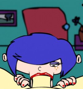 :>= accurate_art_style animated animated_gif anteater_face artist_request bad_anatomy blowjob blowjob_face blue_hair cartoon_network ed_edd_n_eddy female gif kanker_sisters lips lipstick male marie_kanker one_eye_obstructed painted_nails penis pov red_lipstick source_request sucking_penis tagme vacuum_blowjob vacuum_fellatio