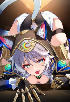 1girls absurd_res absurdres accurate_art_style artist_name ass_up big_breasts breasts cat_ears cat_tail catgirl cipher_(honkai:_star_rail) cleavage female female_focus female_only hi_res high_quality high_resolution highres honkai:_star_rail kairart mouth_open patreon patreon_url patreon_username seductive solo solo_female solo_focus tongue twitter_username wet wet_body