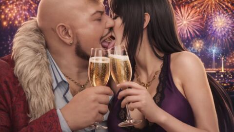 ai_generated couple couple_(romantic) deleted don_corneo download_before_it_gets_deleted final_fantasy final_fantasy_vii final_fantasy_vii_remake kissing new_year tagme tifa_lockhart video