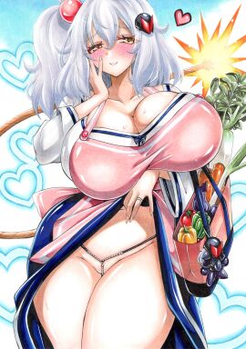 aroused bag beads bell_pepper blush bombergirl breasts carrot cleavage eggplant exposed_pussy female gigantic_breasts handbag heart hmdark-9 in_heat keychain mature_female milf mommy onion pussy shiroe_(bomber_queen)_(bombergirl) shiroe_(bombergirl) smile thick_thighs tomato traditional_media traditional_media_(artwork) vegetable vegetables wide_hips
