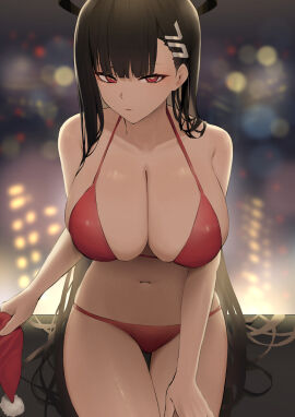 1girls absurd_res absurdres adult bare_arms bare_belly bare_chest bare_hands bare_hips bare_legs bare_midriff bare_navel bare_shoulders bare_skin bare_thighs bare_torso belly belly_button bikini bikini_bottom bikini_only bikini_top black-haired_female black_hair black_halo blue-eyed_female blue_archive blue_eyes breasts christmas_hat cleavage collarbone curvy curvy_body curvy_female curvy_figure curvy_hips curvy_thighs dot_nose female female_focus female_only fingers groin hairpin half_naked halo hand_on_leg hand_on_own_leg hand_on_own_thigh hand_on_thigh hat high_resolution highres hourglass_figure large_breasts legs legs_together light-skinned_female light_skin lips long_hair looking_at_viewer lordol millennium_science_school_student naked naked_female navel night night_sky nude nude_female pussy red-eyed_female red_bikini red_bikini_bottom red_bikini_top red_eyes red_hat red_string_bikini red_swimsuit red_swimwear rio_(blue_archive) seminar_(blue_archive) shiny_arms shiny_breasts shiny_legs shiny_shoulders shiny_skin shiny_thighs shoulders sitting slender_body slender_waist slim_female slim_waist solo string_bikini swimsuit swimwear thick_thighs thigh_gap thighs thin_waist upper_body v-line white_pupils wide_hips window