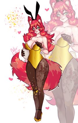 1girls armpits bare_arms bare_legs bare_shoulders bare_thighs barely_clothed big_breasts big_thighs breast_press breasts bunny bunny_costume bunny_ears bunny_girl bunny_tail bunnysuit cat_ears cat_girl cat_tail catgirl curvaceous curves curvy curvy_body curvy_female curvy_figure curvy_hips fangs female female_focus female_only functionally_nude gloves green_eyes heels hips hips_wider_than_shoulders leggings light-skinned_female light_skin lingerie long_hair mantislord midriff naked naked_footwear nude nude_female oc original original_character original_characters pale-skinned_female pale_skin raccoon raccoon_ears raccoon_tail red_hair red_panda ribbon sheer_legwear smile smiling smiling_at_viewer thick thick_hips thick_thighs thighs tights waist white_background wide_hips