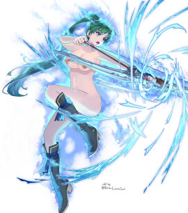 bettercommsoul female female_only fire_emblem fire_emblem:_the_blazing_blade fire_emblem_engage fire_emblem_heroes lyn_(fire_emblem) naked_footwear nude nude_female nude_filter