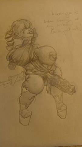 ass big big_ass big_breasts big_butt big_penis black_and_white boots breasts chubby chubby_female female horse_penis huge_ass lief01 male melusine_(lief01) moist no_color penis shortstack sketch text thights thong twintails veiny_penis