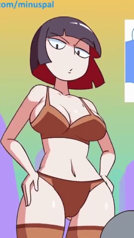 1girls 9:16 animated bra competition_animation_(minus8) female minus8 panties short_hair solo stockings tagme thighhighs thighs underwear vertical_video yi_(minus8)